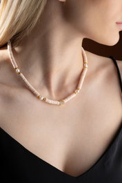 Heliophilia Silver Collar KL-0866 Multicolor con Colgantes de Trébol y Piedra